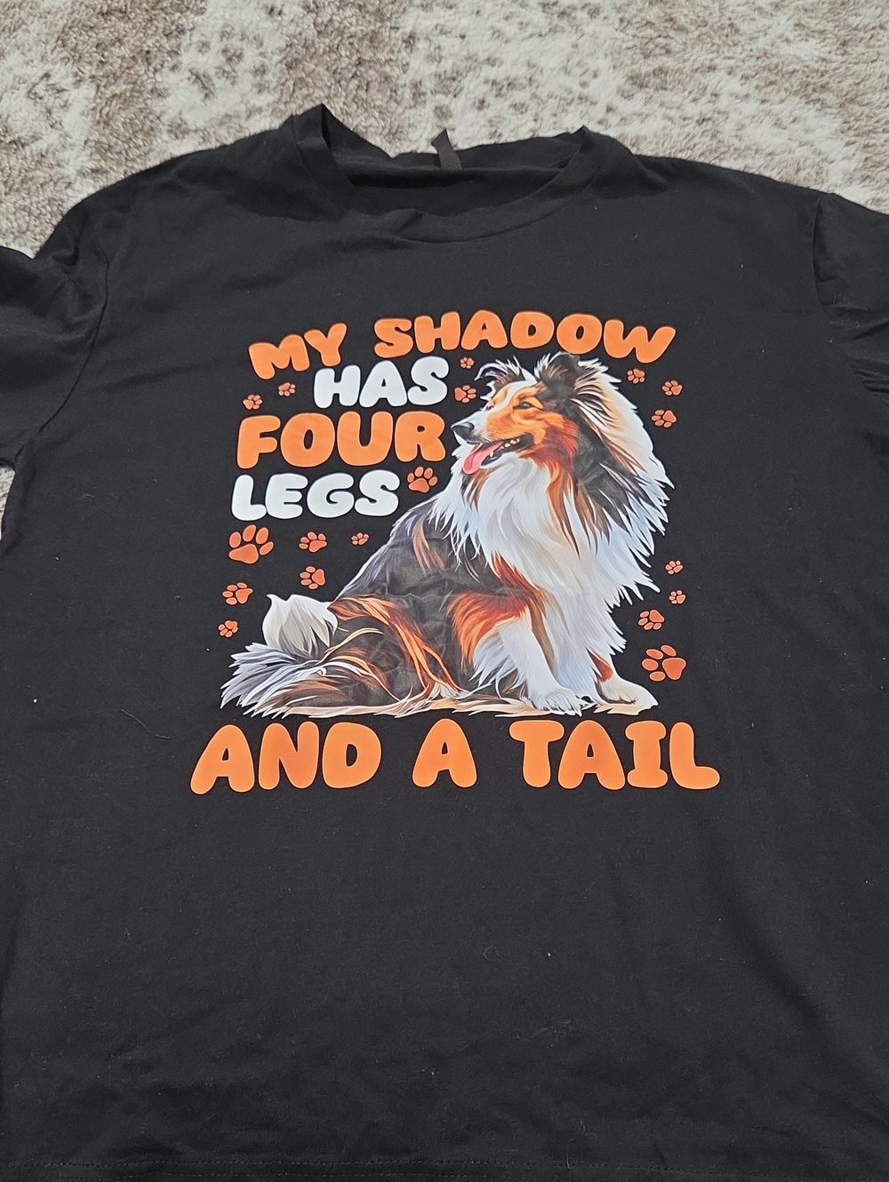 Black Dog Graphic Tee - "My Shadow Has Four Legs and a Tail"